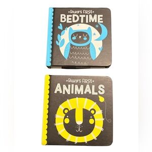 Baby's First Bedtime and Animals Contrast Board Book Set - Blue and Yellow